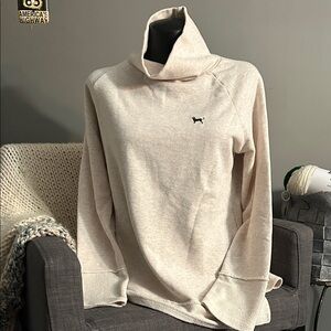 The Black Dog Women's Turtleneck Tunic Sweatshirt, color cream, size small